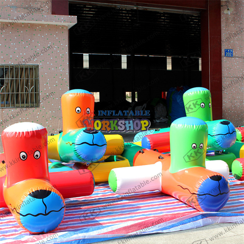 Swimmer Swimming Pool 0.9mm PVC Tarpaulin Inflatable Floating Water Totter Toys For Kids Rocker See-saw Float Lounge 3