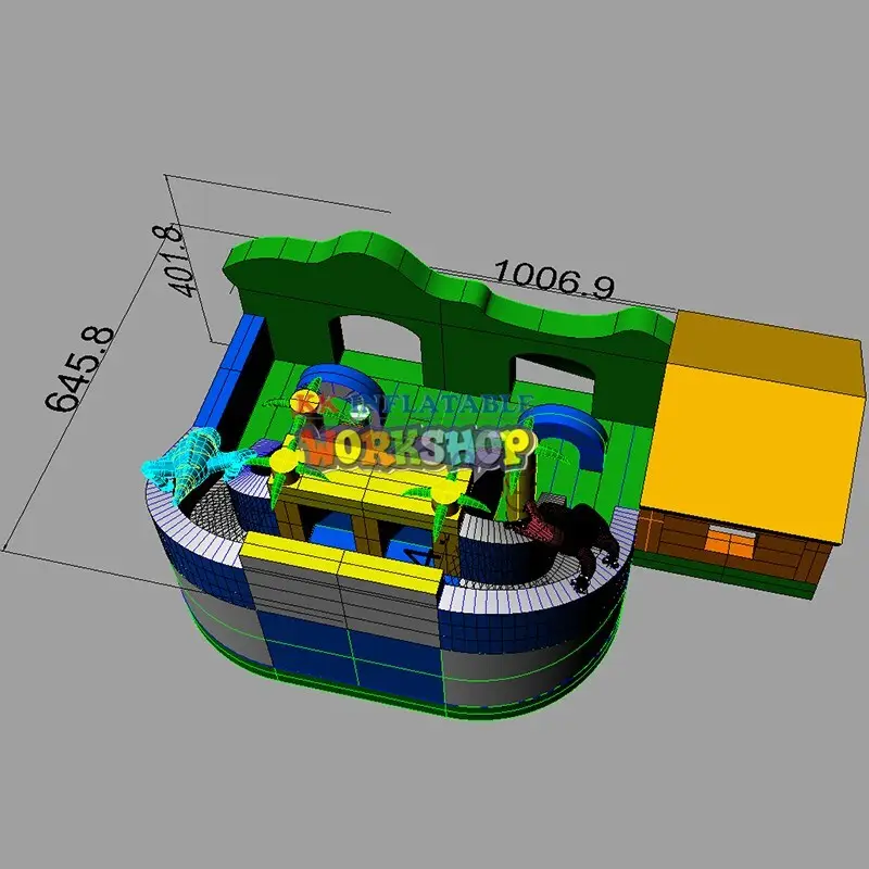 KK INFLATABLE commercial inflatable play center colorful for kids 3