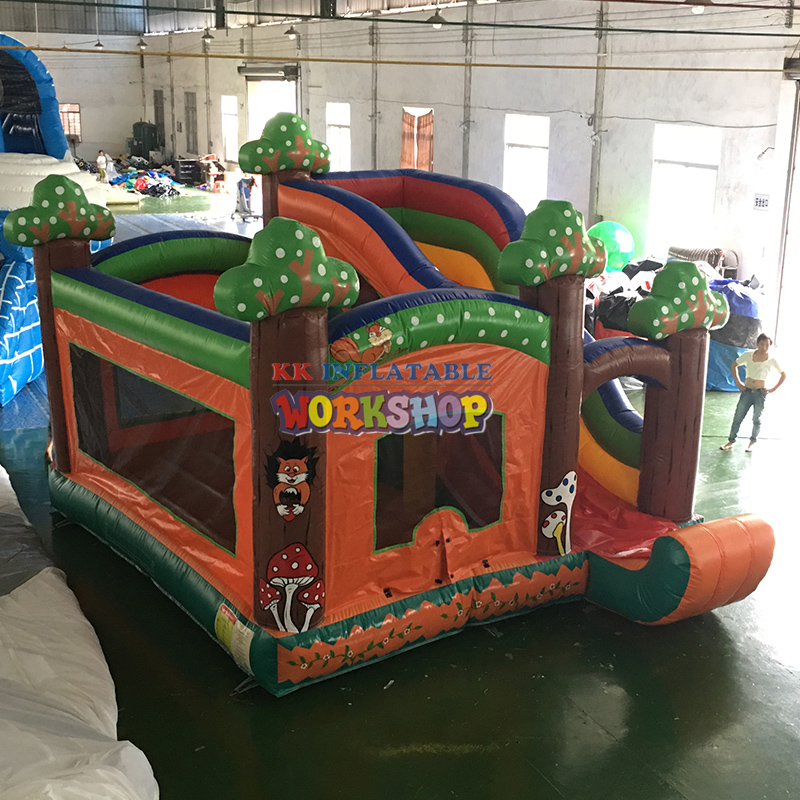 Mini Jungle Inflatable Bouncer Combo – All-in-One Jumping House & Dry Slide for Backyard 5