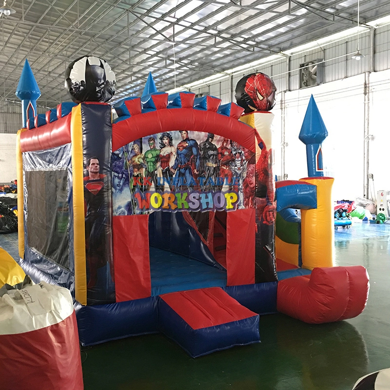 Commercial Rental Inflatable Justice League Combo, Air Bounce Slide Party Event Rental Use 1