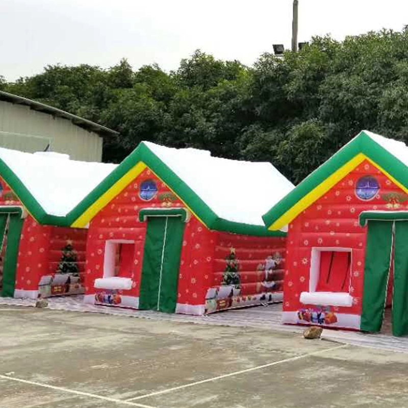 4x3m Xmas LED light Inflatable Santa's Grotto/ Inflatable Christmas House/ Holiday Inflatable Christmas Tent 1