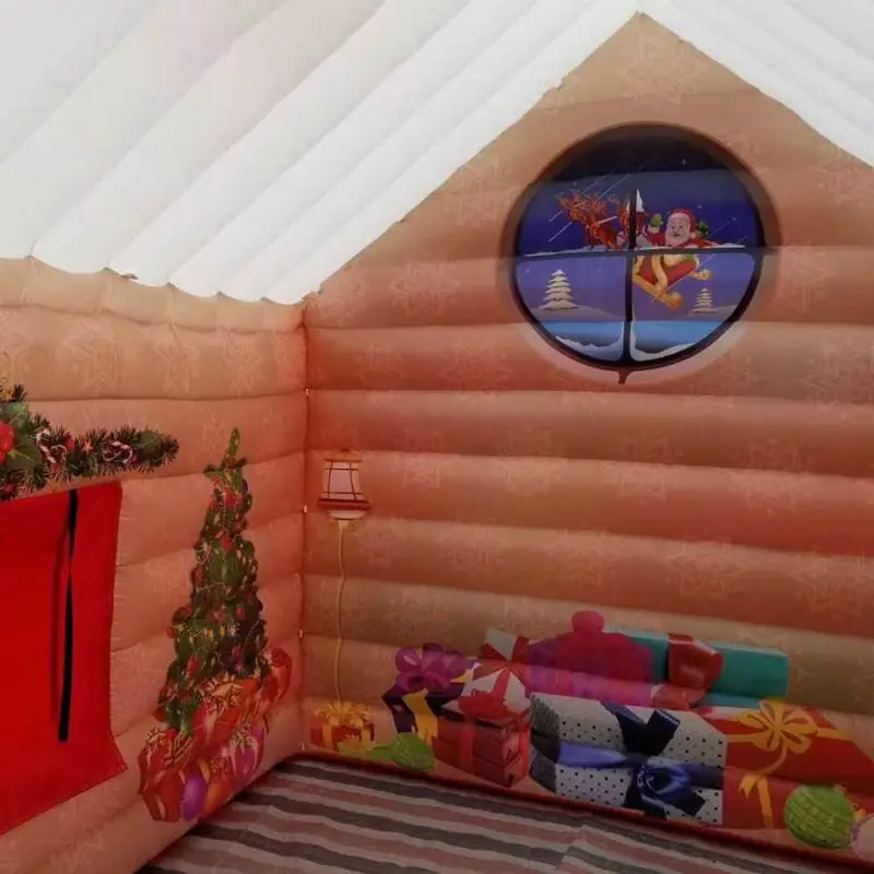 Oxford Fabric Inflatable X'Mas Castle House, New Christmas Tent Inflatable Decorations 4