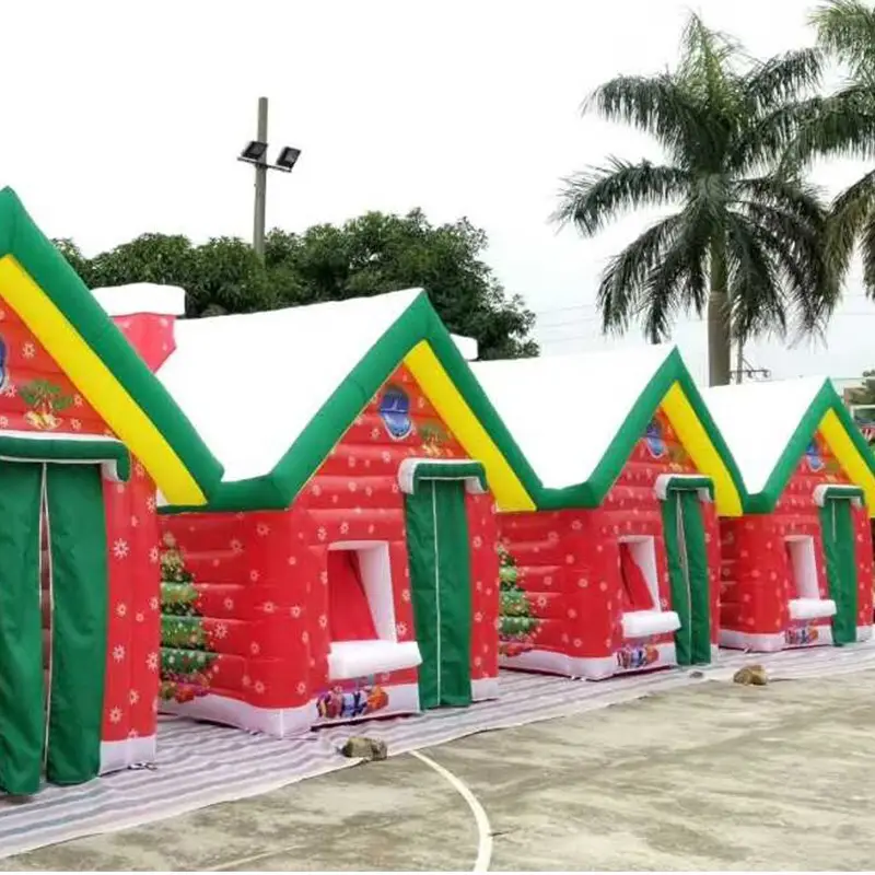 Oxford Fabric Inflatable X'Mas Castle House, New Christmas Tent Inflatable Decorations 3