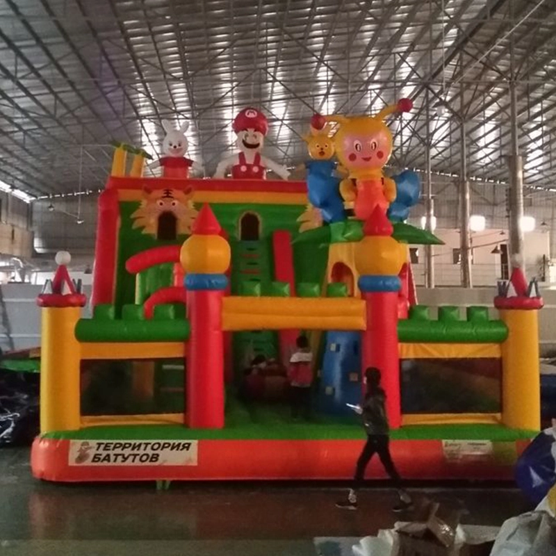 Funny Amusement Park Interesting Fun Day Bouncy Jumping Castle Inflatable Fun City with Slides 1