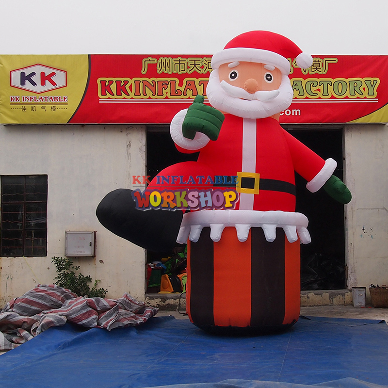 Customized Outdoor Christmas Decorations 6ft LED Lights Promotion Standing Up Inflatable Christmas Santa Claus 1