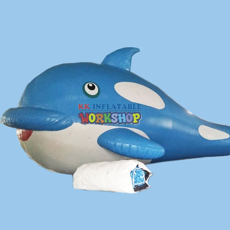 Decoración de agua publicidad ballena azul inflable gigante 20m de largo 5