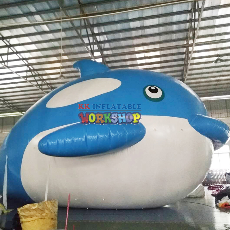 Decoración de agua publicidad ballena azul inflable gigante 20m de largo 1