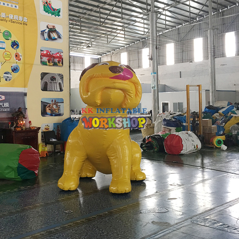 Transporte aéreo a puerta, caricatura de perro inflable gigante de 6m de altura 4