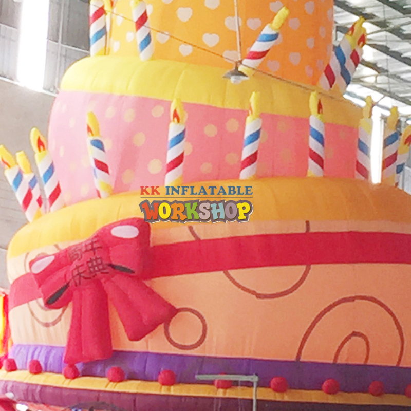 Tarta de cumpleaños inflable gigante de tela Oxford con velas 2