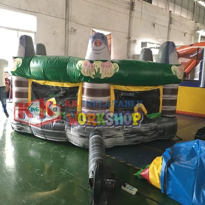 long inflatable rock climbing wall trampoline for for amusement park KK INFLATABLE 3
