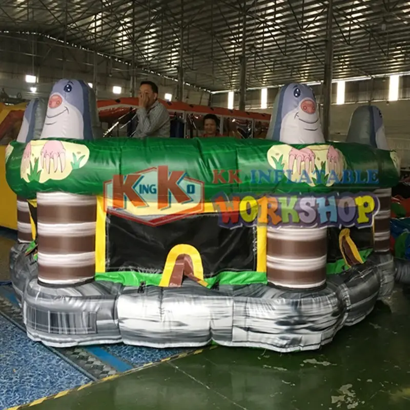 long inflatable rock climbing wall trampoline for for amusement park KK INFLATABLE 5