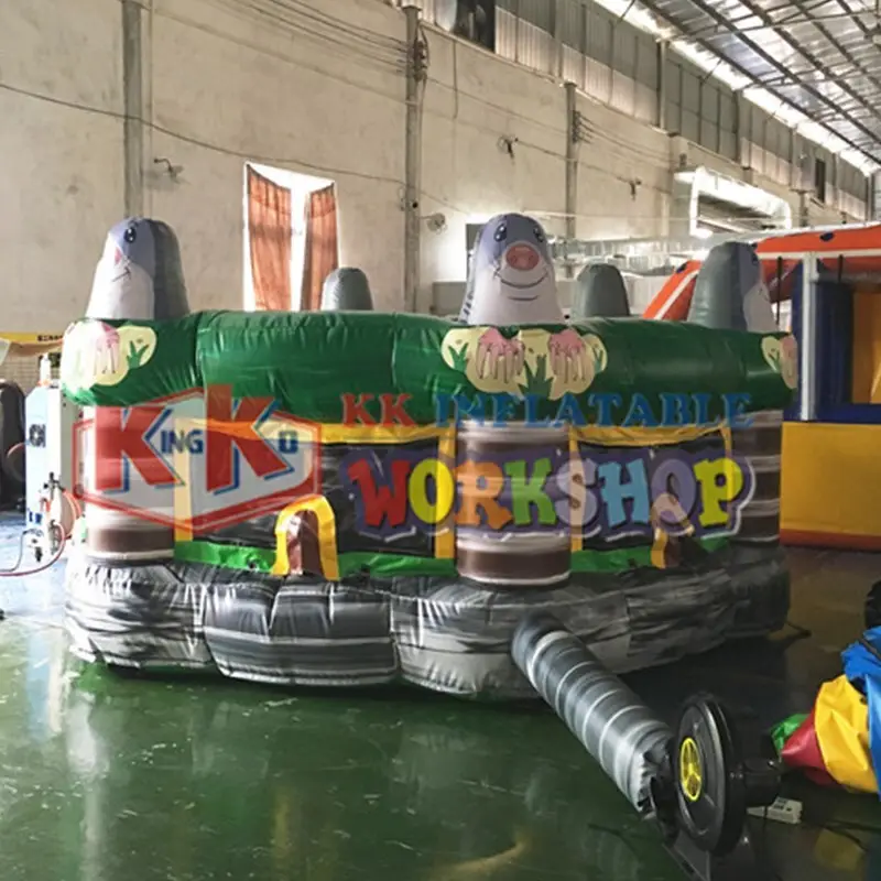 long inflatable rock climbing wall trampoline for for amusement park KK INFLATABLE 2