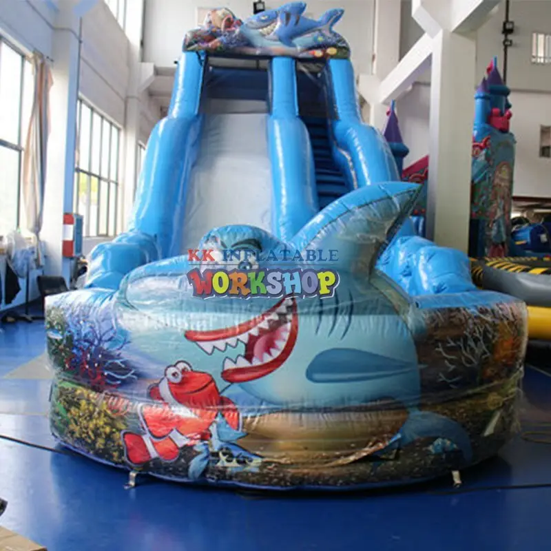KK INFLATABLE fire truck shape kids water slide manufacturer for playground 3
