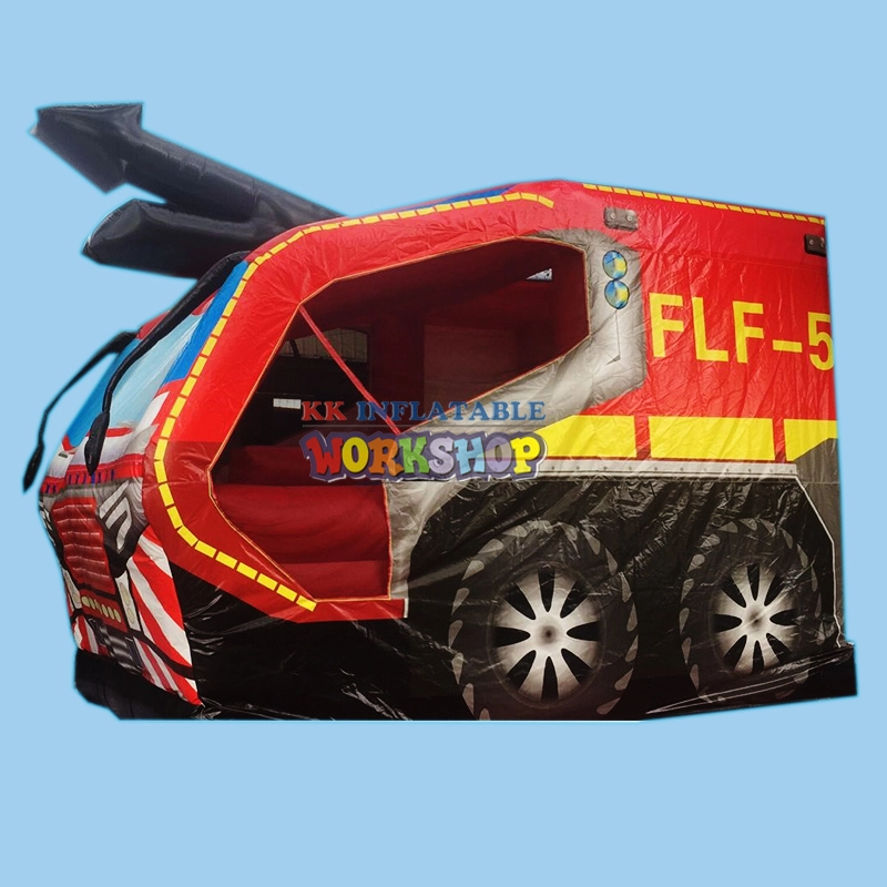Fire Engine Bouncy Castle,Fire Truck inflatable obstacle course 1