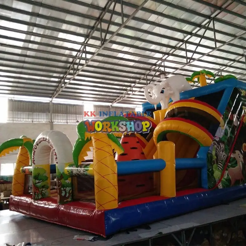portable inflatable castle jumping colorful for children 7