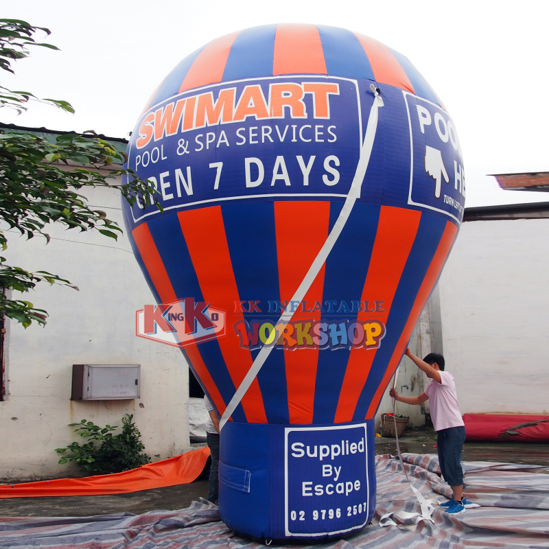 Globo de aire caliente inflable en la azotea con forma de globo de aire frío/globo publicitario inflable en el suelo 2
