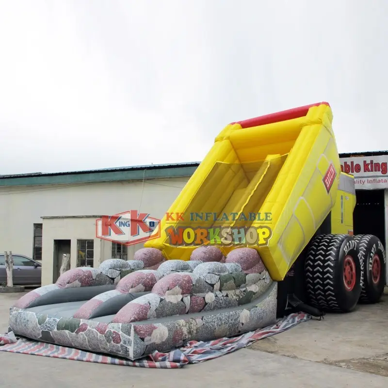 KK INFLATABLE fire truck shape blow up water slide various styles for playground 3