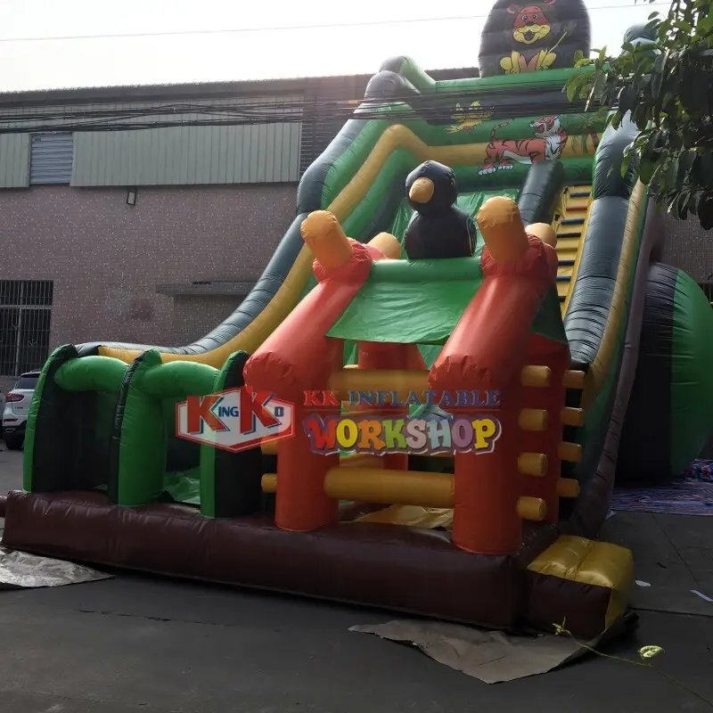 KK INFLATABLE fire truck moon bounce supplier for paradise 4