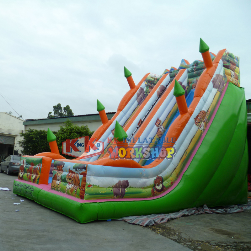 Tobogán inflable del bosque del tema de la selva, trampolín de salto interior al aire libre de la diapositiva del castillo de los niños 1