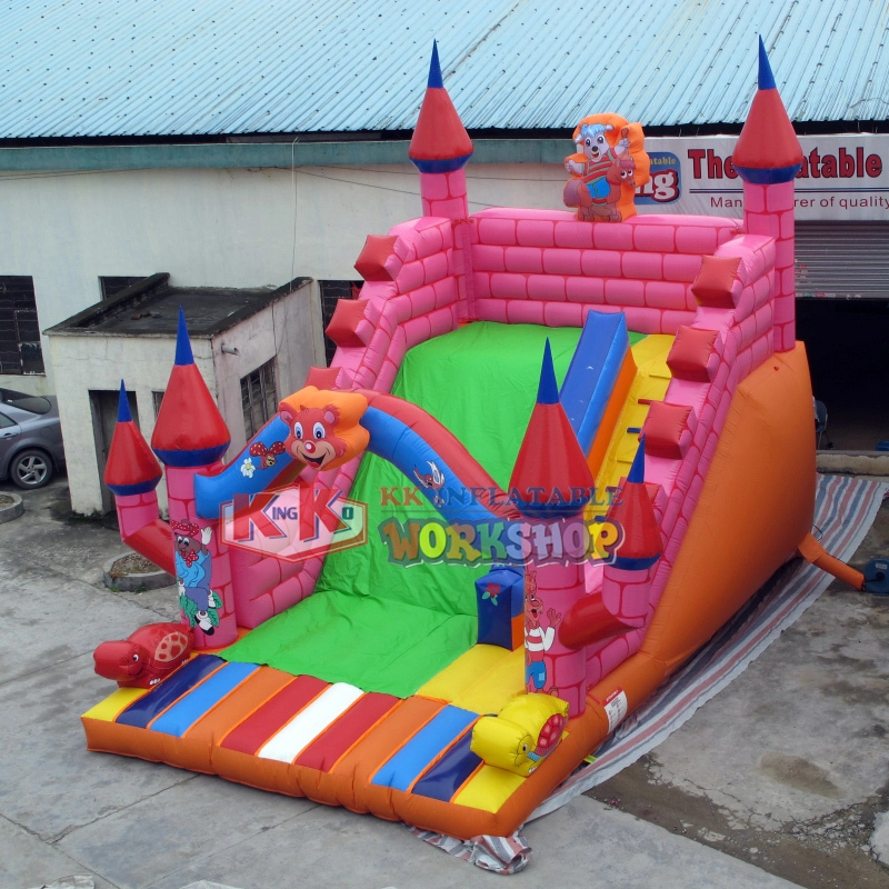 Good Feedback new design Durable Bear inflatable bouncer castle jumping slide bouncing castle dry slide for kids 1