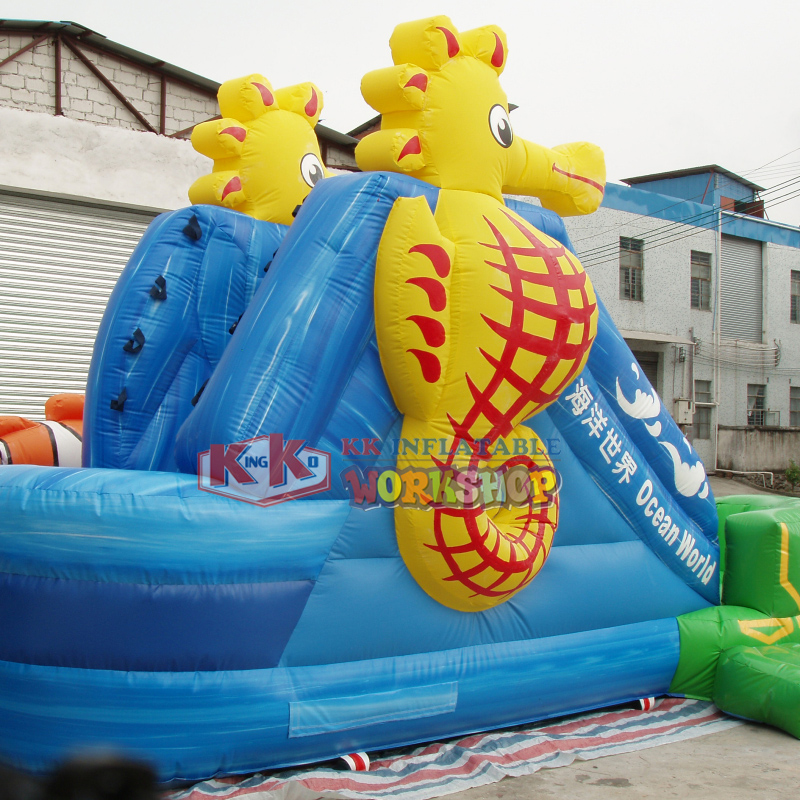 Tobogán inflable de tortuga, toboganes para niños, tobogán inflable gigante de China con temática marina, parque infantil 5