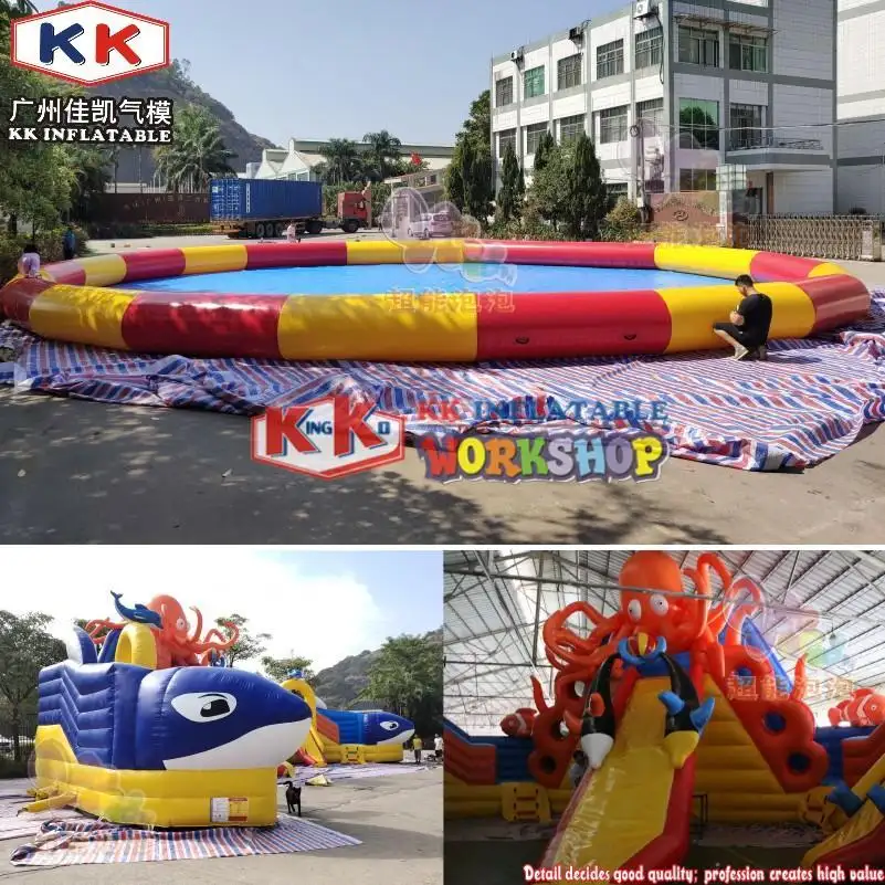 durable inflatable theme park blue factory price for paradise 6