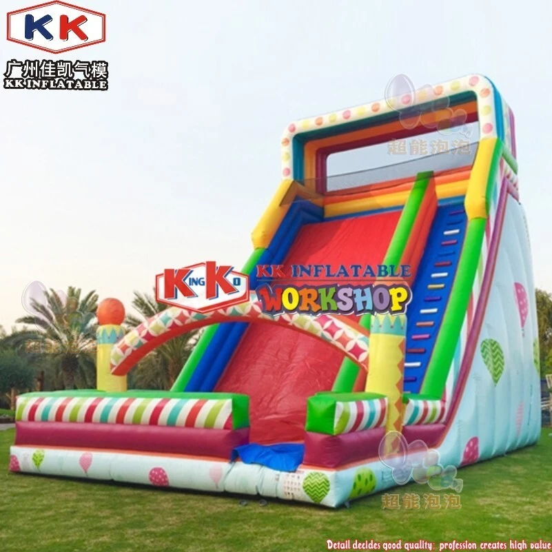 Commercial inflatable colorful Air balloon bouncer dry Slide for kids 1