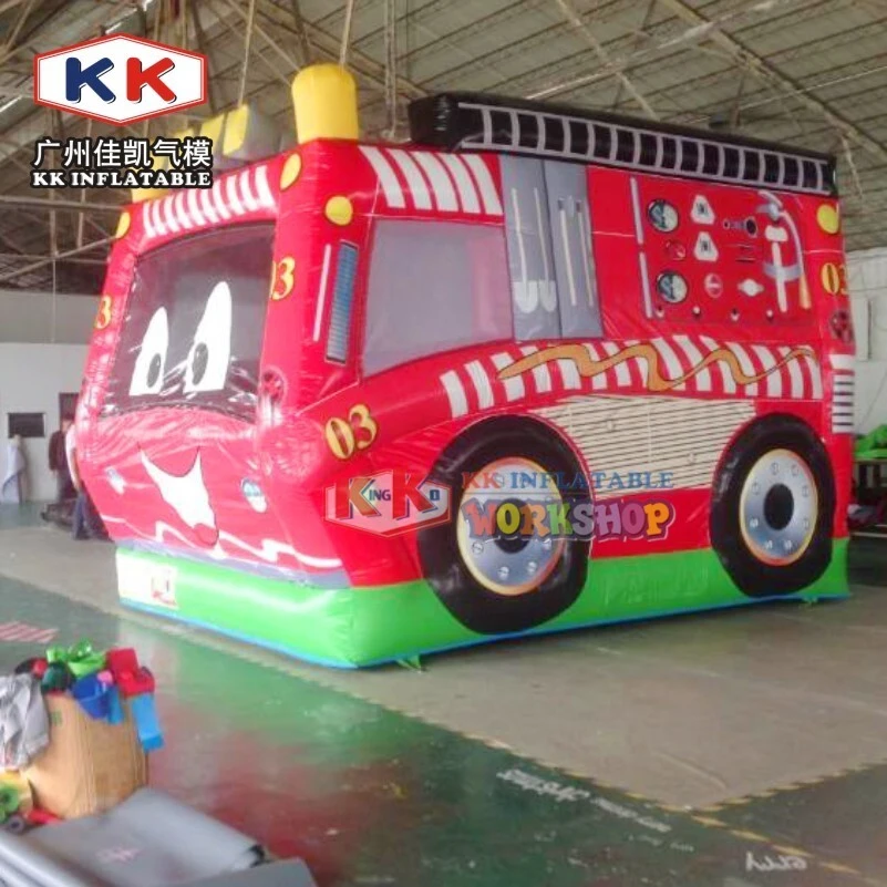 Inflatable fire station playground bouncer jumping castle for kids 1