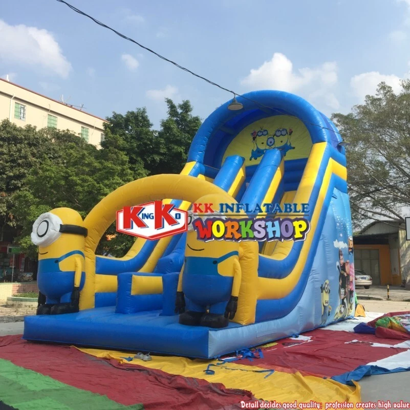 Outdoor Lovely Minions Family Inflatable Slide in Amusement Park 1