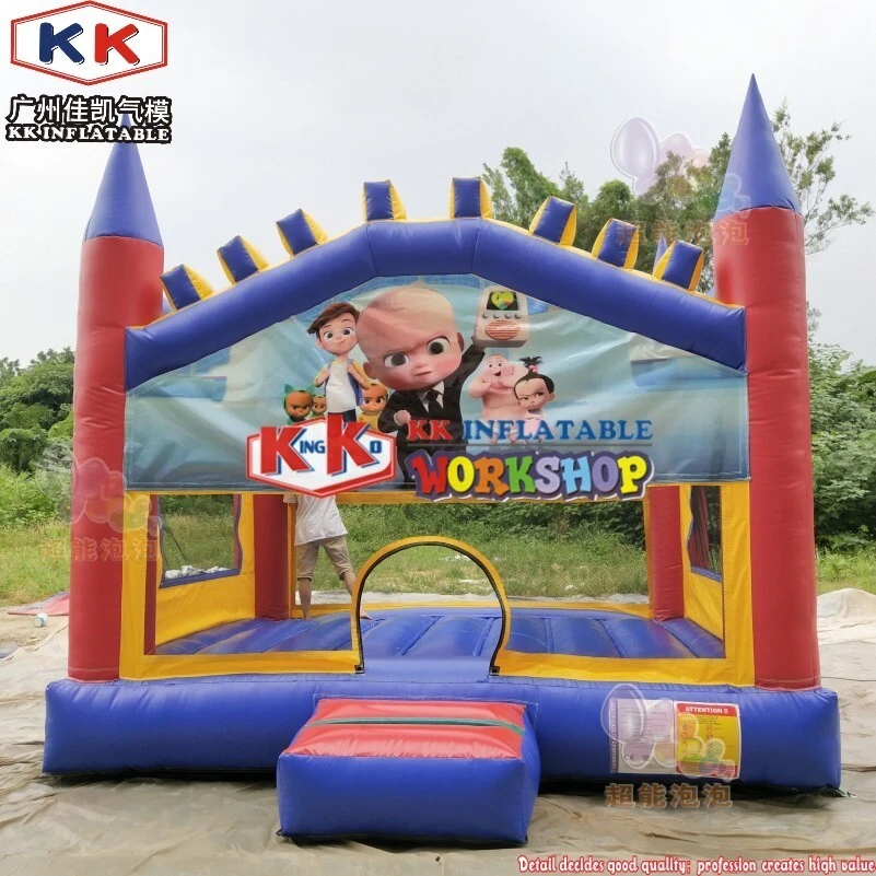 Baby Boss Inflatable Carton Bouncy House Castle, Jumping castle for garden use 1