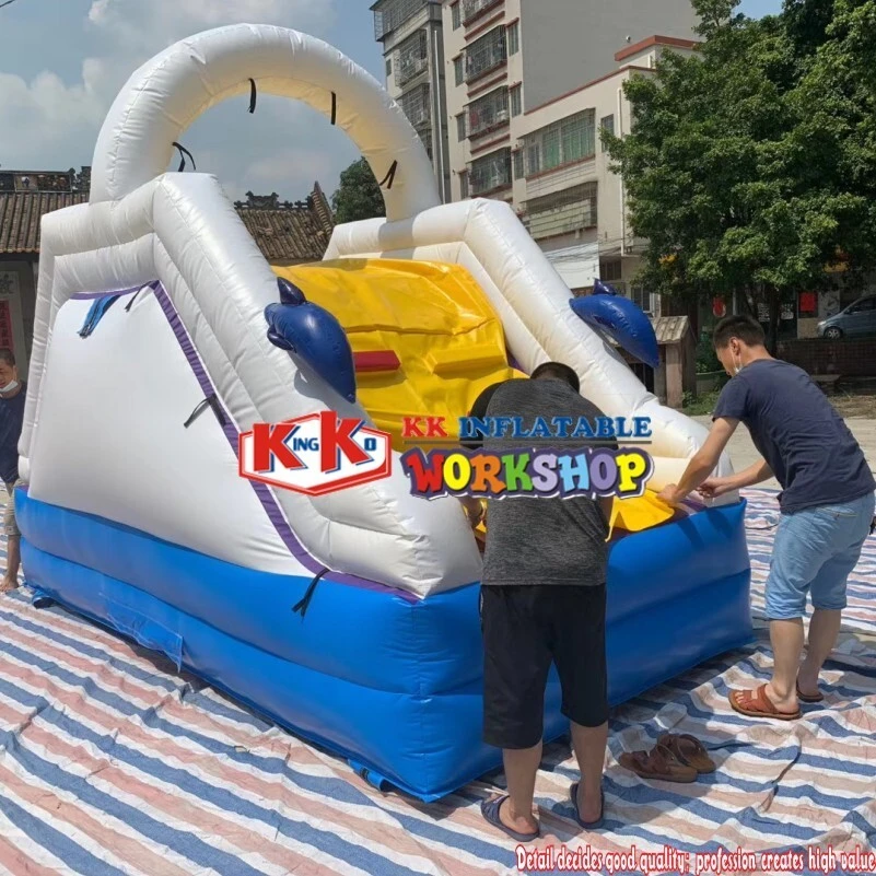 Inflatables home garden small inflatable water splash slide with water ballpits pool 1