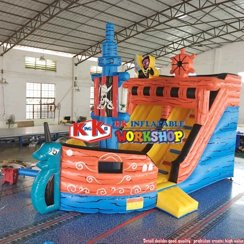 10x5m Inflatable Pirate Slide Boys Inflatable Boat Slide Commercial Giant Inflatable Pirate Ship Slide Combo 1