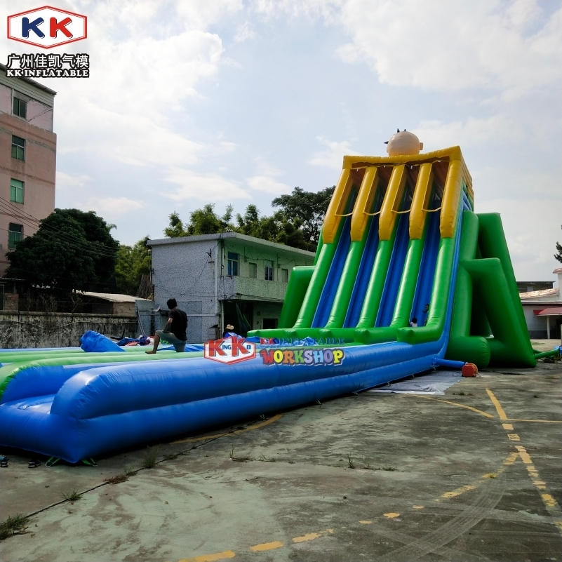 Adult - Oriented 12mH Hippo - themed Inflatable Water Slide Tobogan - style Dry Playground Adventures 1
