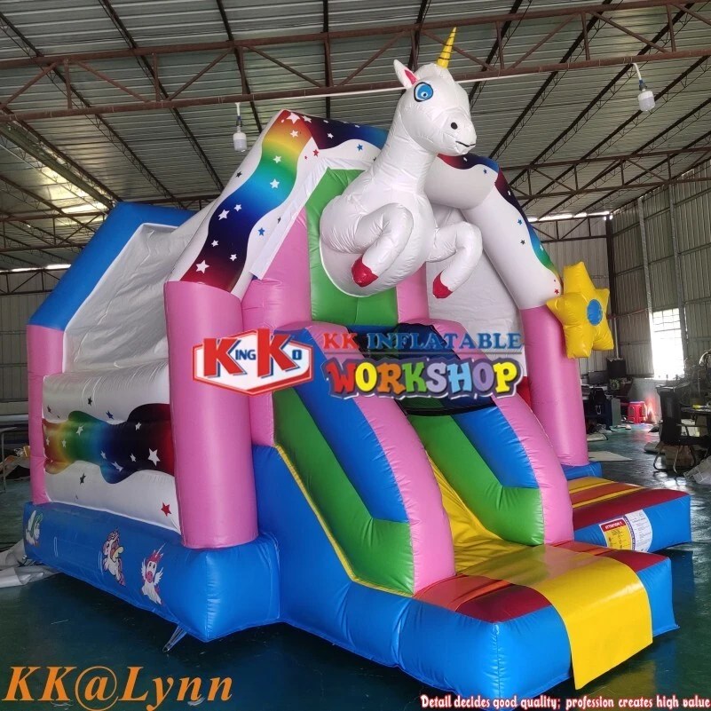 KK Supplier Inflatable Unicorn Bounce Moonwalk House With Slide 1