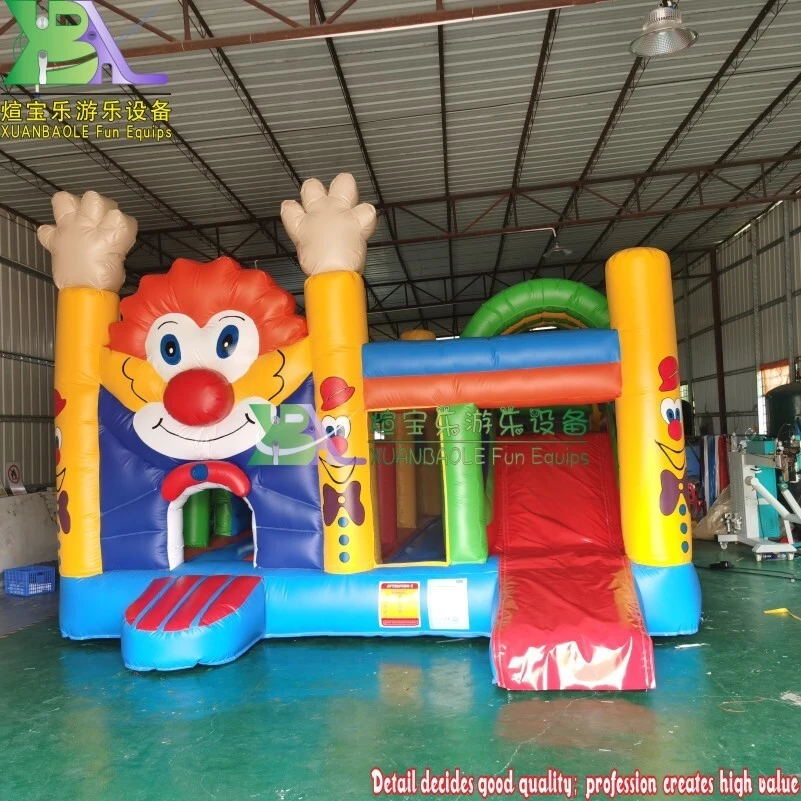 Children Game Clown Hand Up Inflatable Bouncer Slide Multi Play Kids Inflatable Bouncy Castle Jumping Bouncer 1