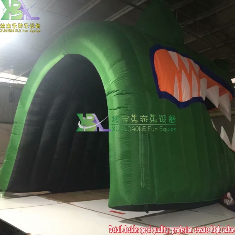 Túnel inflable de cocodrilo túnel de fútbol inflable evento al aire libre deportes túnel de casco inflable 5