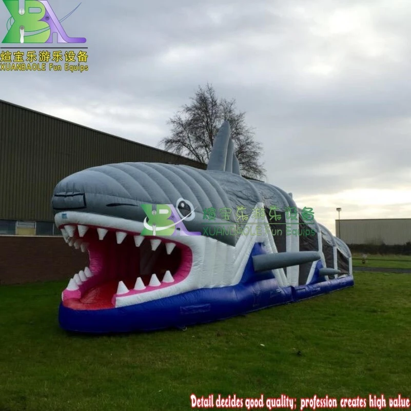 Mini Run Daddy Shark Inflatable obstacle course/inflatable assault course 1