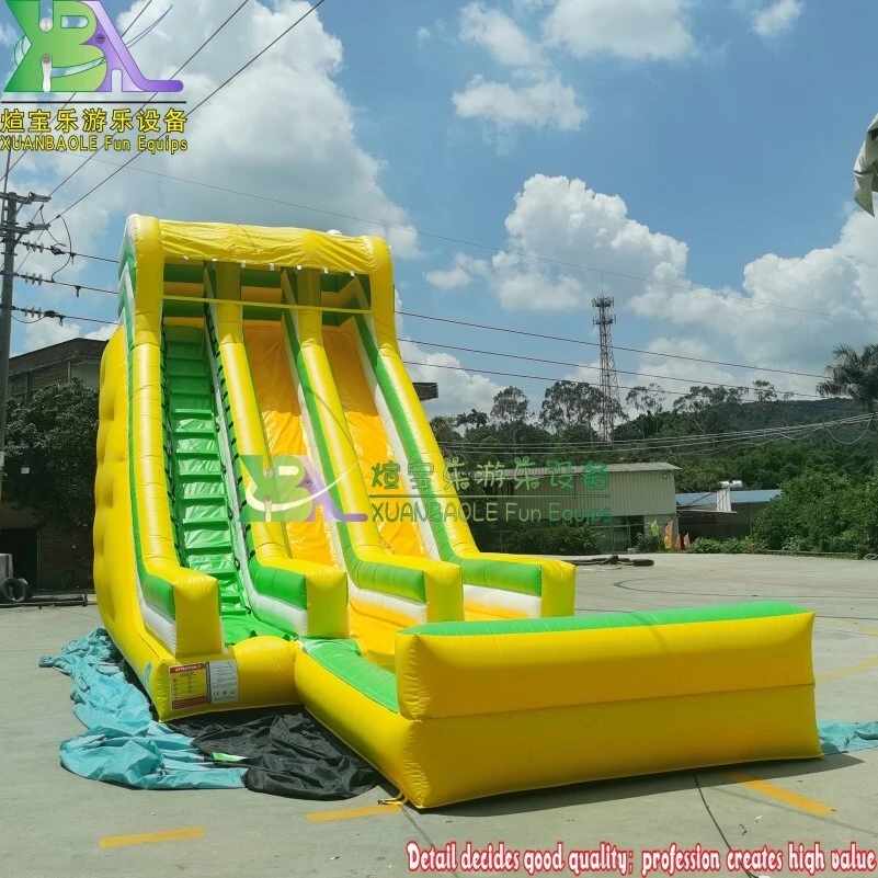 Tobogán acuático inflable grande comercial de doble carril para adultos, tobogán acuático inflable para patio trasero con piscina para adultos 1