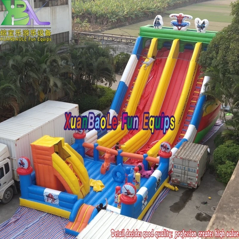 Acceptez le château sautant gonflable adapté aux besoins du client avec le terrain de jeu gonflable extérieur de ville d'amusement de parc gonflable de glissière 1