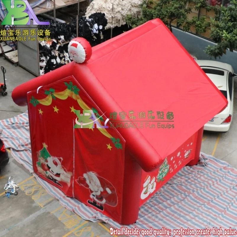 Manufacturer 0.55mm PVC Christmas Inflatable Santa Pub Inflatable marquee Merry Christmas Tent Inflatable Christmas House 1