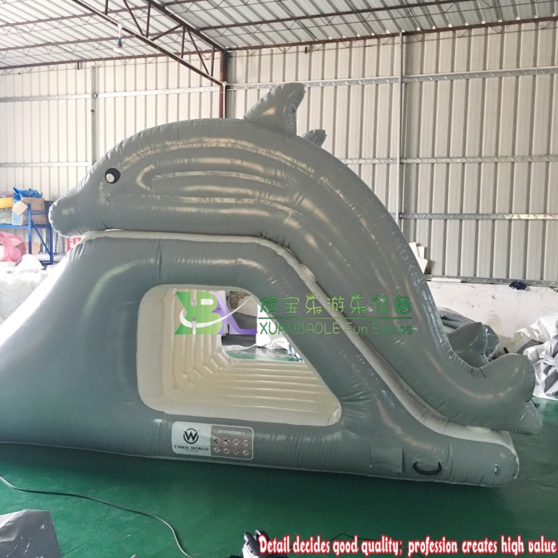 Lake Inflatable Floating Twin Dolphins Water Slide - Water Park Toy 7