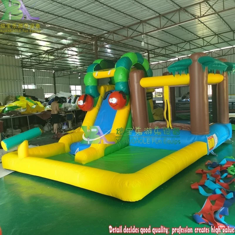 Honeybee Inflatable Mini Bounce House with Wet Slide for Family Party 1