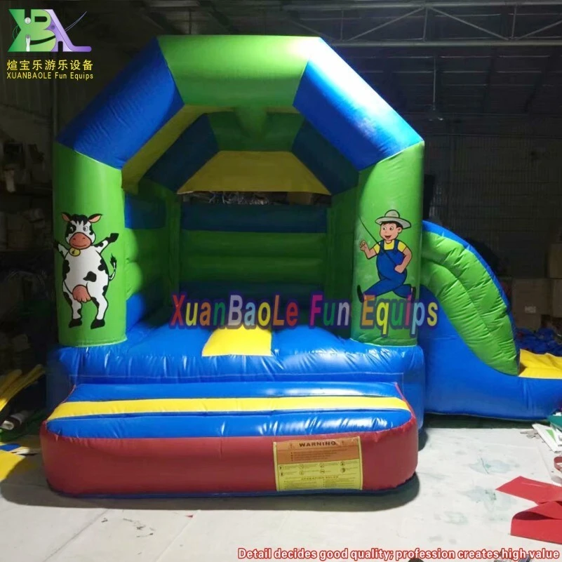 Inflatable jumping bouncer castle house with slide mini bounce house combo jumper bouncy for kids 1