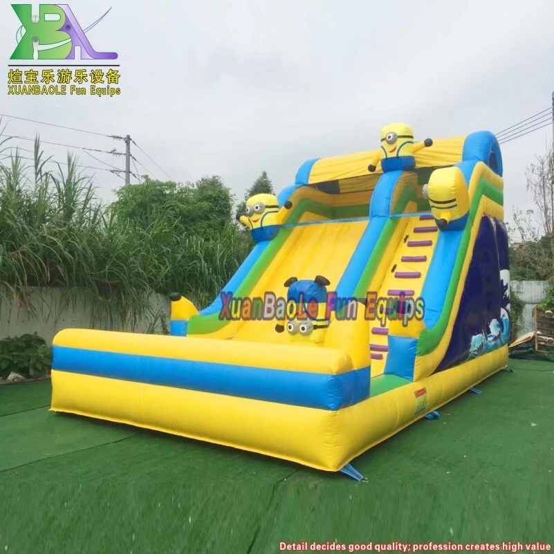 Minion Yellow Slide Inflatable Toys Bouncy Dry Slide Jumper For School Use 1