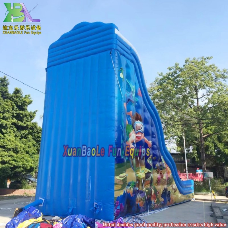 Heavy Duty & Tobogán seco seguro Sea World Adventure Tobogán inflable Tobogán de salto de PVC Tobogán ondulado 4