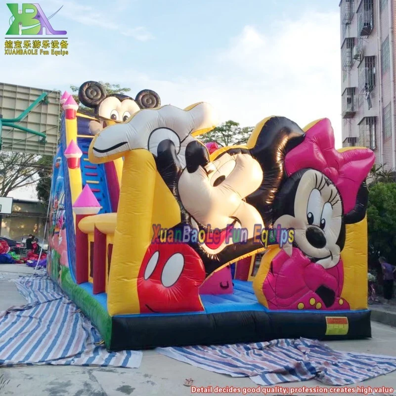 Professional Factory Favorite Micky Mouse Cartoon Inflatable Slide Inflatable Dry Slide For Amusement Park 1