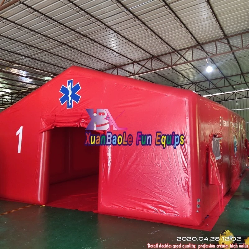 Custom Design Fast Set Pp Multi-functional Red Inflatable Medical Tent For Emergency Hospital Rescue And Shelter Use 1