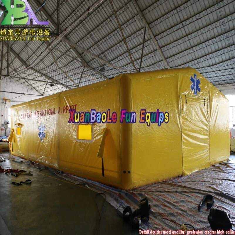 Yellow Color Flame -Retardant Mobile Airtight Inflatable Emergency Tent For First Aid 1