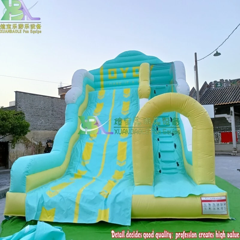 Blue Macarons Inflatable Slide For Wedding Party, Dubai Commercial Grade Blow Up Super Bounce Castle Slide 1