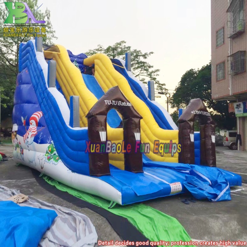 Tobogán inflable de adrenalina para avalanchas, toboganes inflables, tobogán inflable Snow World para invierno 4
